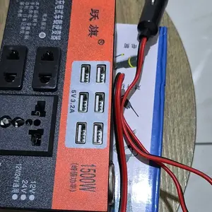 Inverter DC 1500W 6 Port USB + AC 220V Pure Sine Wave Cocok Camping & Darurat Sistem Thermal Cut-Off Bahan Fireproof.pain