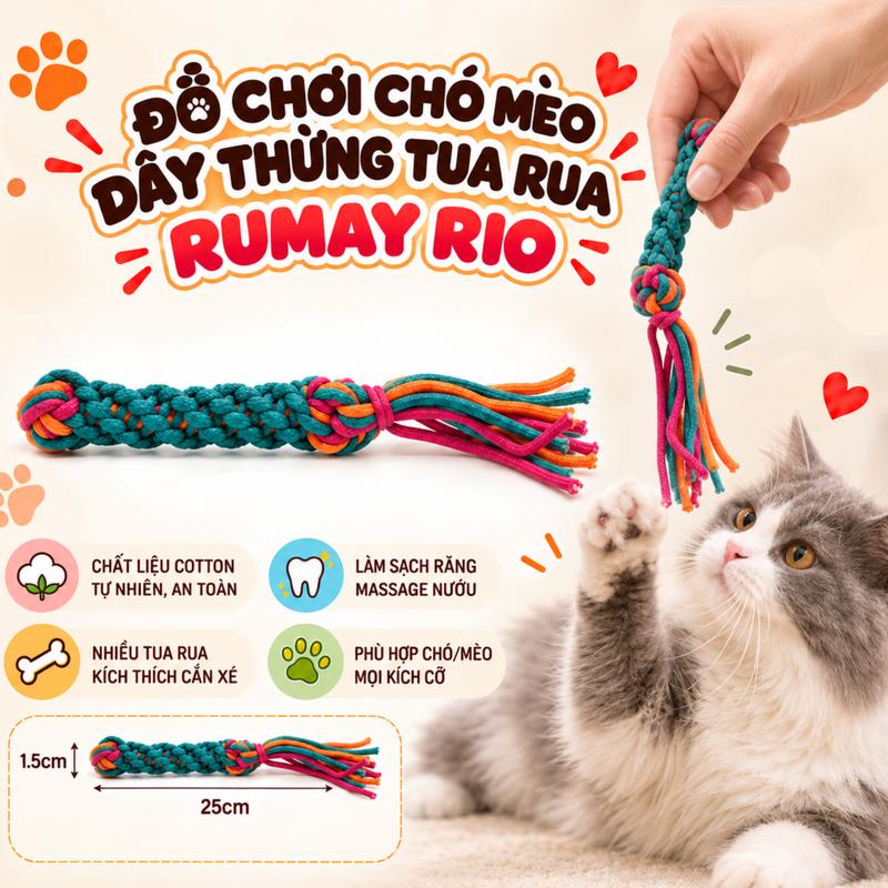Đồ Chơi Chó Mèo Dây Thừng Tua Rua RUMAY Rio