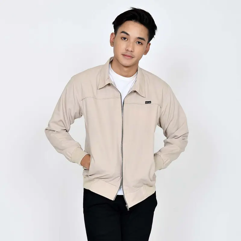 Emoline Trucker Jacket Cream - Jaket Trucker Unisex Cream Emoline 0