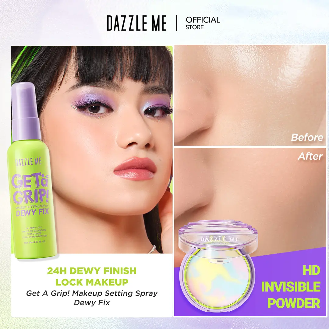 1pc Invisible Powder + 1pc Setting Spray Dewy