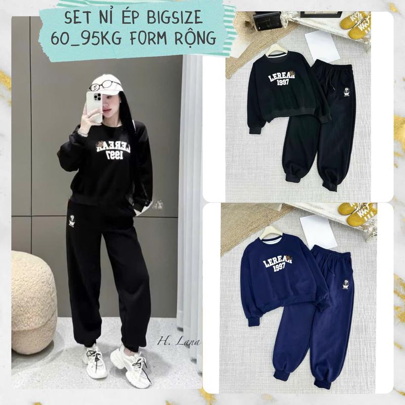  BIGSIZE 60-95KG Set bộ nỉ ép Gấu LI Bia BO GẤU CHUBBYXINH Váy xuông nỉ 2 da dày dặn form rộng chubby-KO TĂNG SIZE cho cô nàng quyến rũ và cá tính 