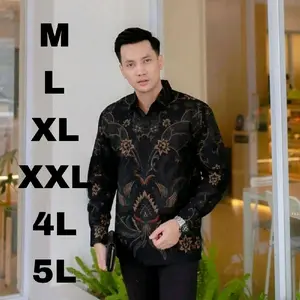 BATIK PRIA MODERN LENGAN PANJANG BIG SIZE JUMBO  M L XL XXL XXXL 4XL 5XL