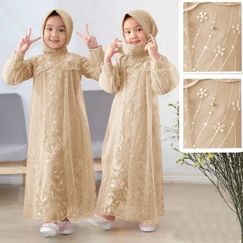DRES LIANA KID 3-13 TAHUN/GAMIS ANAK TILE MUTIARA REAL PICT FRE MASKER GOOD QUALITY 3