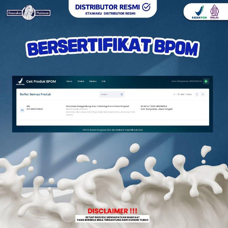 Susu Etawaku Original 2BOX | Minuman susu dengan krim nabati | Distributor resmi Etawaku [Bisa COD] Bubuk Milk Kambing Dairy 4
