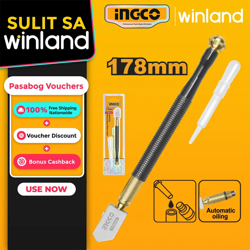 Ingco by Winland l Wadfow by Winland Industrial Grade Glass Cutter w/ Iron Body ING-HT