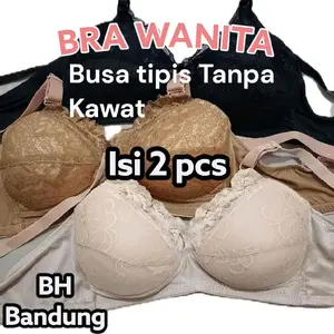 paket 2 pcs BH BRA WANITA BERUKAT BUSA TIPIS TANPA KAWAT