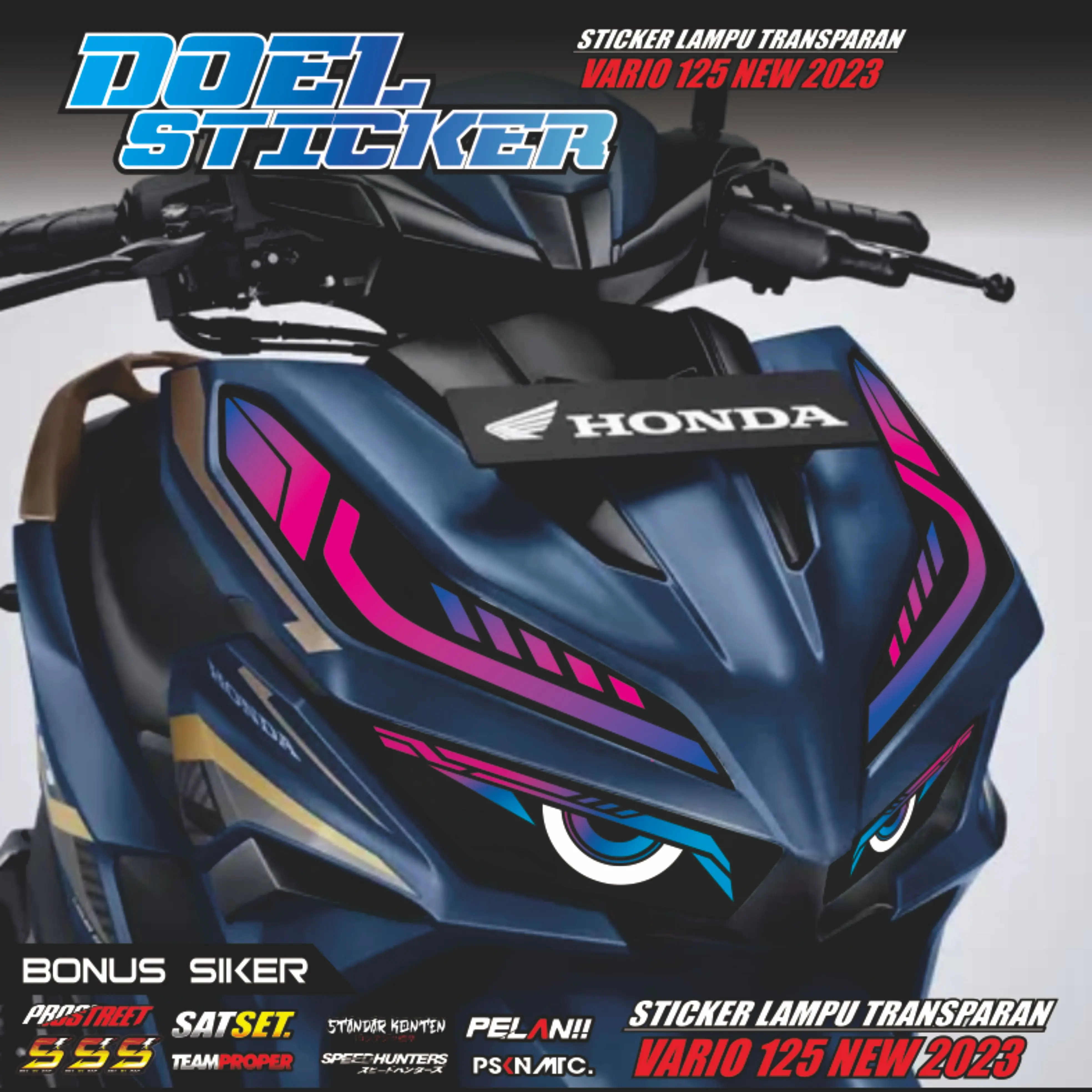 Sticker Variasi Lampu Alis Motor Vario125 150 NEW 2023-2024 JA STICKER 001