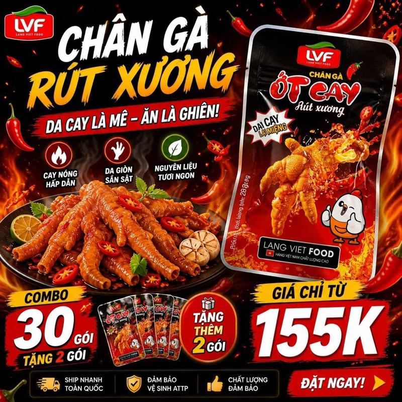 COMBO 30 Chân Gà Rút Xương Tặng 2 Chân Làng Việt Food