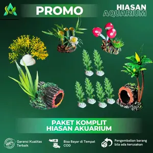 PAKET HEMAT Lengkap 30ribu dapat 8 pcs Hiasan Akuarium Dekorasi Estetik Aquarium