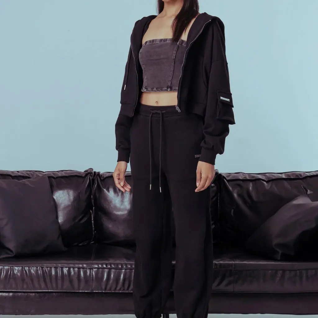 Nua Joggers in Black - YHF YOUNG HUNGRY FREE