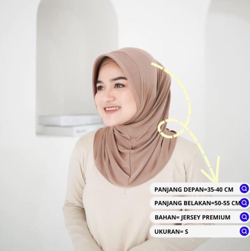 Hijab Sport / Jilbab Sport / Kerudung Sport Size S M L Bergo Instan Lembut Nyaman Muslim Sporty 3