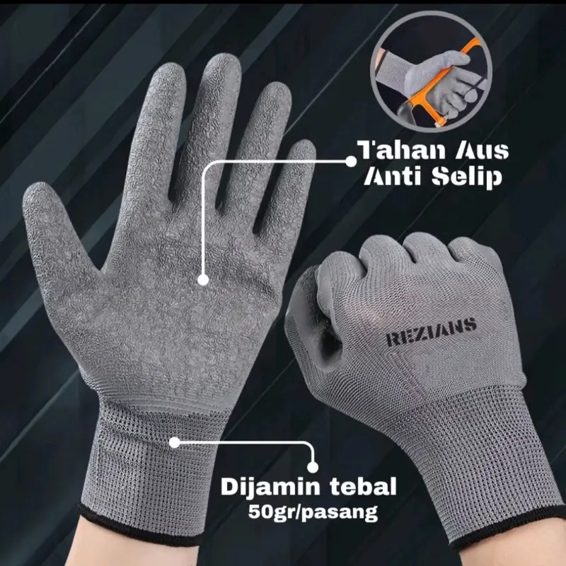 Sarung Tangan Kerja Safety Nylon Latex Palmfit 0