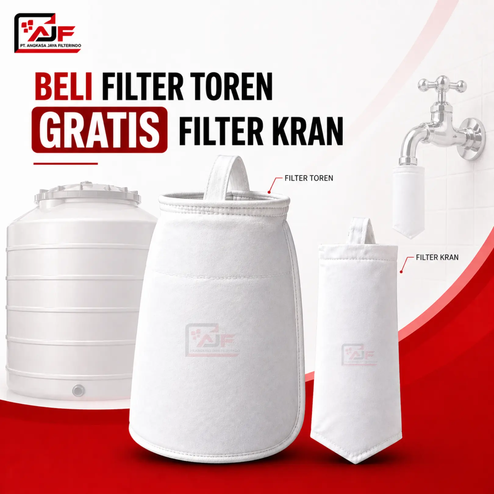 Promo Beli 1 Filter Air Toren GRATIS 1 Filter Air Kran Penjernih Air Keruh Saringan Toren Agar Jernih