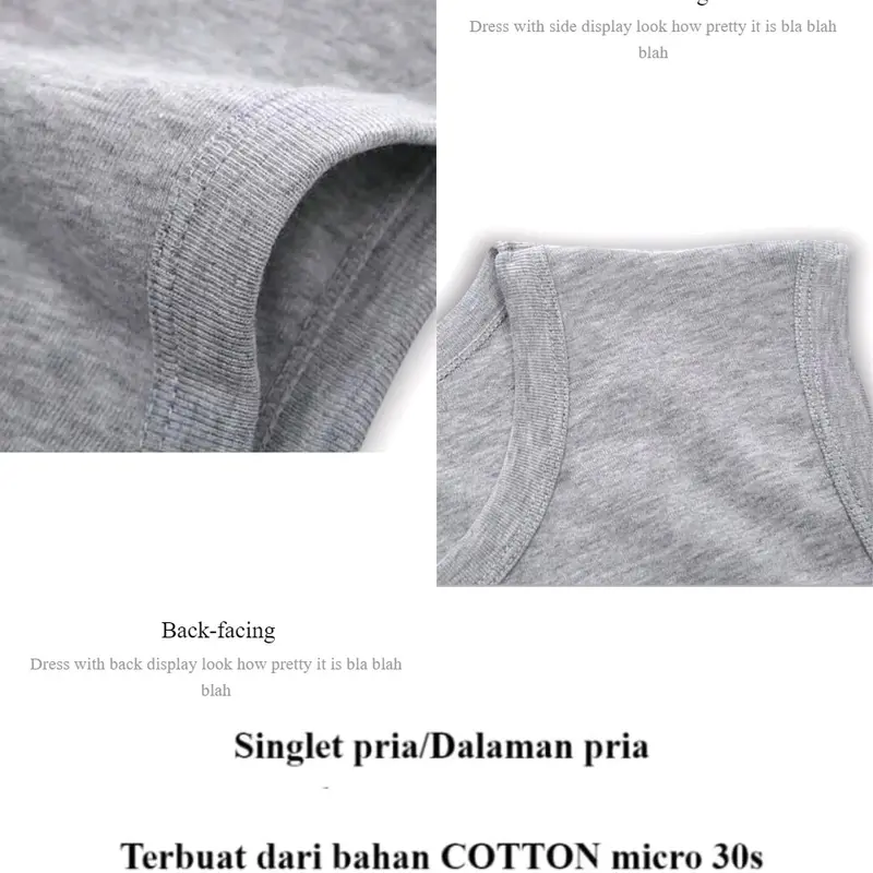 Hemat 3 PCS Singlet Pria Pakaian Dalam Pria Dewasa Katun Atasan Kaos Hitam - Nyaman, Putih, 6