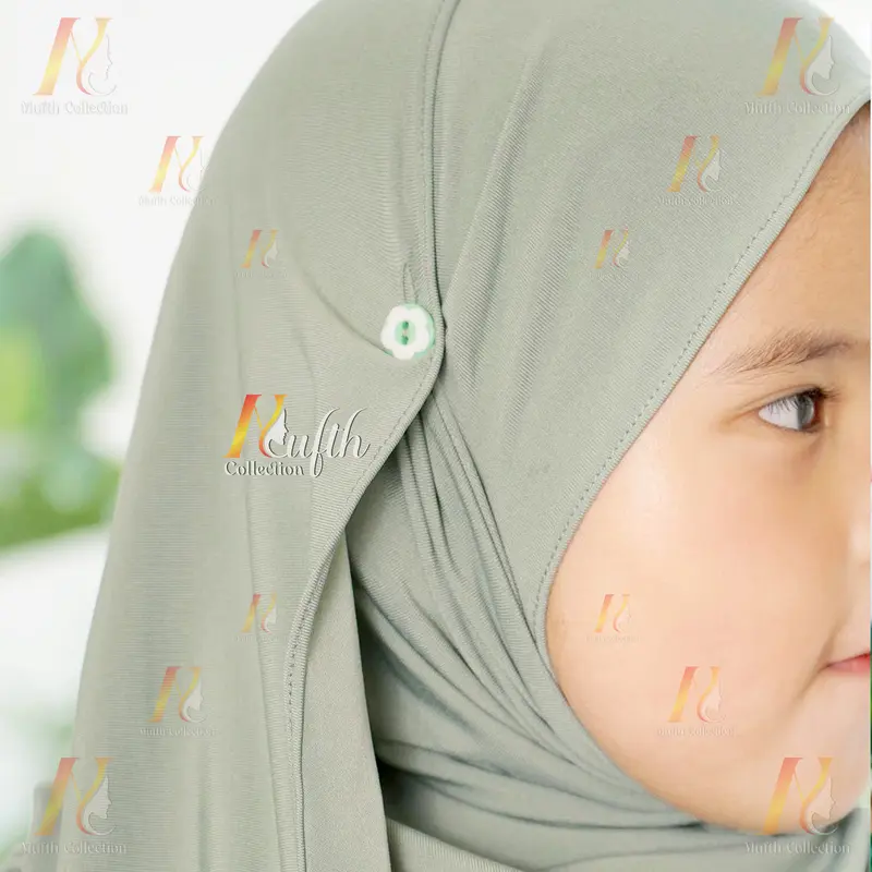 Pashmina Instan Anak Kancing Jersey Umur 4 - 7 Tahun Muslim Variasi 0