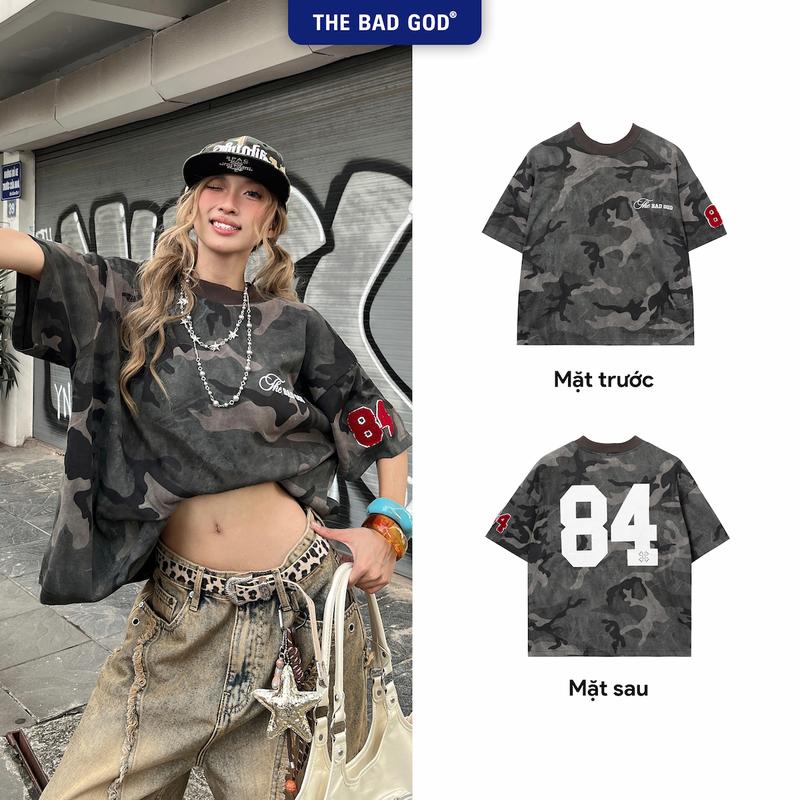 Áo Thun Cổ Tròn Nam Nữ The Bad God Divine Camo