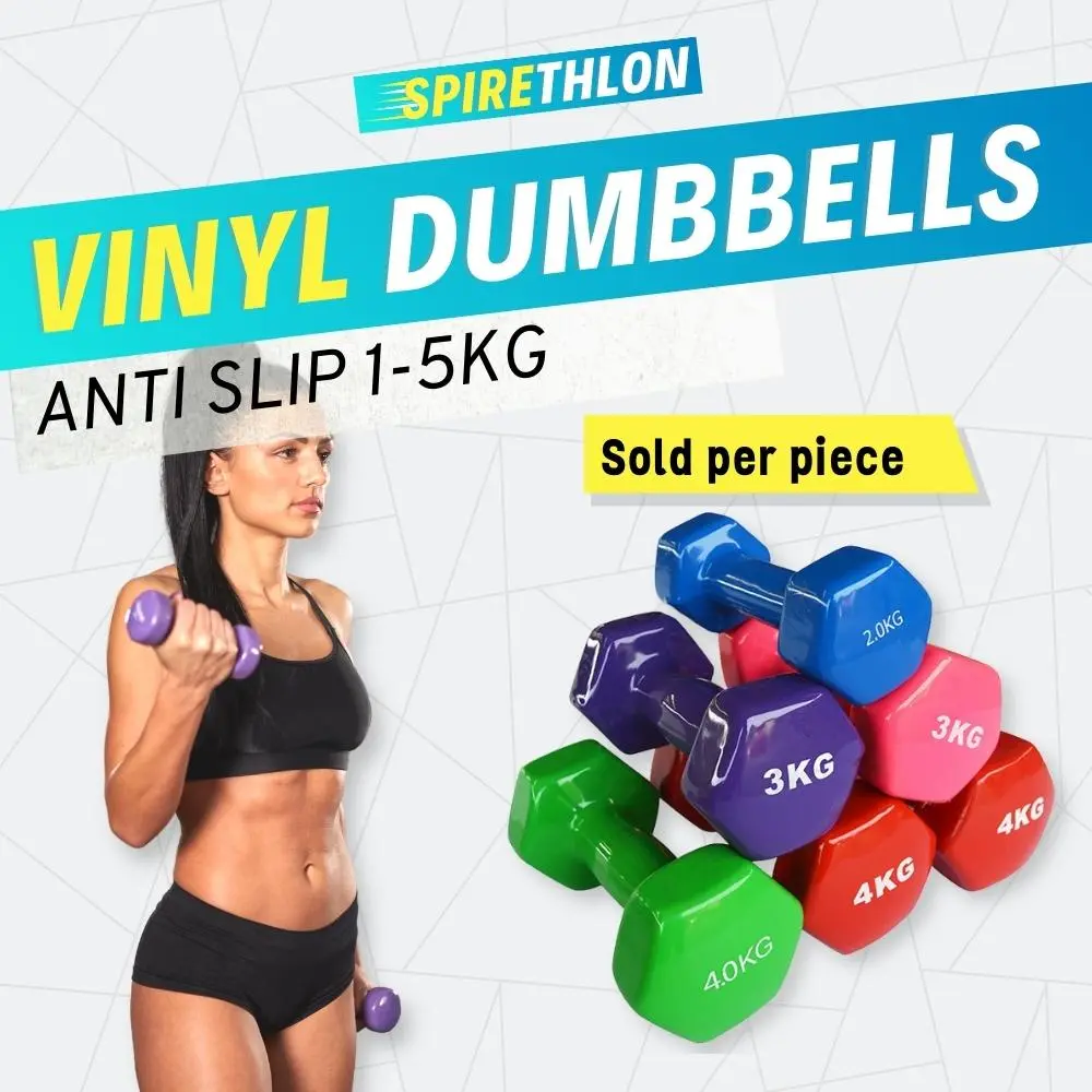   [READY STOCK] Vinyl Dumbbells 1kg - 5kg / Dumbbell