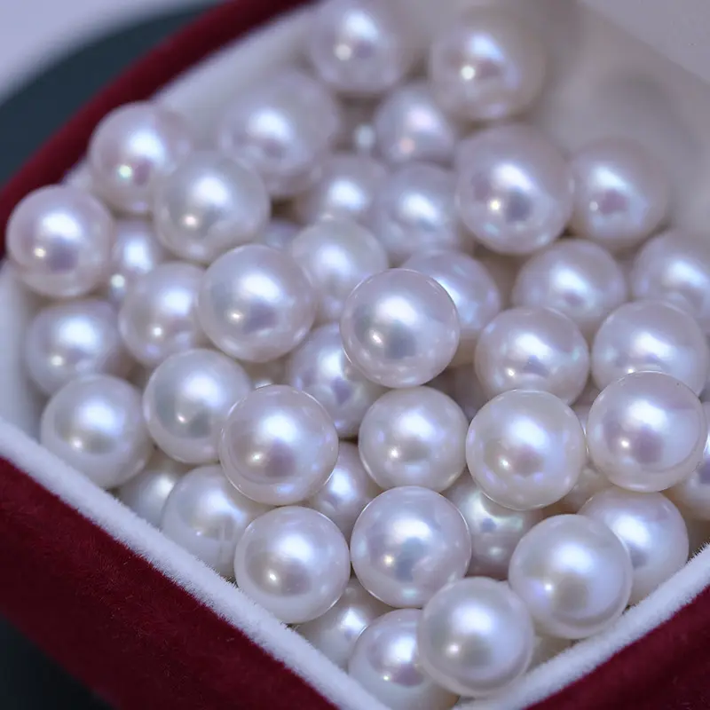 Freshwater 4-10mm white round strong light slight flaws almost flawless pearls bare beads scattered beads
