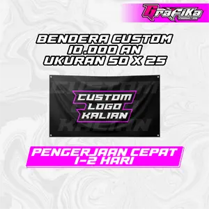 GRAFIKA Bendera Custom Murah / Bendera Full Printing / Bendera Sound / Cetak Bendera Custom (MINI FLAG)