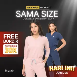 Set [AIRY PRO+] STANDARD Warna 1 - Women Series Vneck Pendek & Panjang - Scrub Baju OK Stasis Medical Dokter Bidan Perawat Baju jaga Medis V Neck Cargo Nakes custom karet bahan polydex bukan toyobo, american drill, seragam wanita