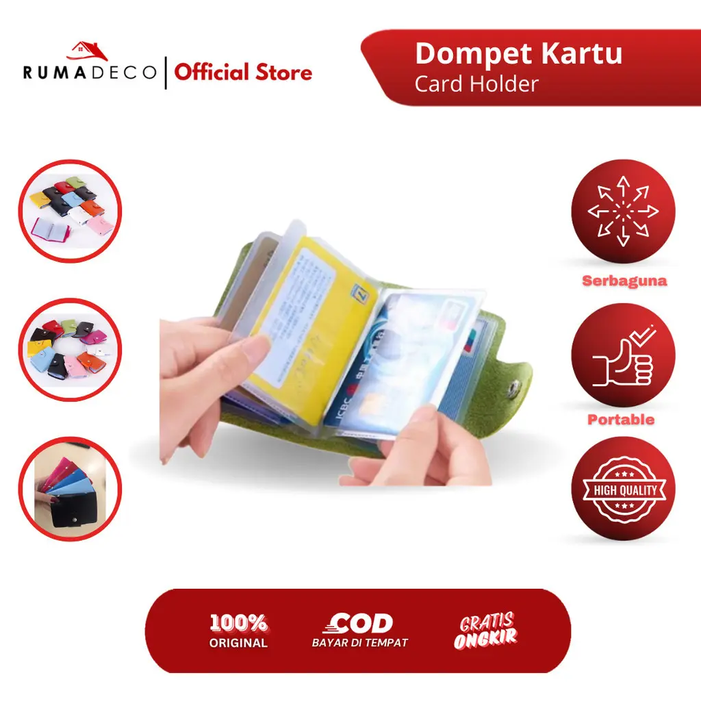 Rumadeco Dompet Kartu Kulit Polos / Card Holder 24 Slot