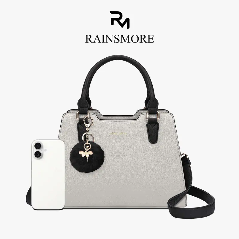 Rainsmore Tas Tangan Wanita Elegan Tas Selempang Bepergian Berkapasitas Besar Kulit 3