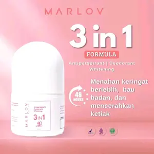 [READY] MARLOV 3 IN 1 ANTIPERSPIRANT DEODORANT WHITENING ROLL ON MENGHILANGKAN BAU KETIAK MENGATASI KERINGAT BERLEBIH MENCERAHKAN KETIAK