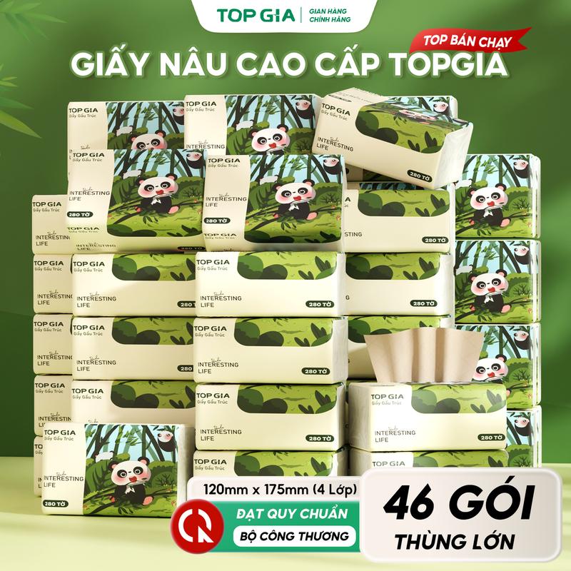 (COMBO CAO CẤP) Thùng 46 Gói Giấy Ăn Gấu Trúc CAO CẤP, Giấy Ăn Đa Năng 4 Lớp Mềm Mịn, Tiện Lợi, Thành Phần Bột Giấy Từ Thiên Nhiên, Không Huỳnh Quang, Không Tẩy Trăng, Thân Thiện Với Môi Trường - ĐẠT QUY CHUẨN CỦA BỘ CÔNG THƯƠNG(TG66)