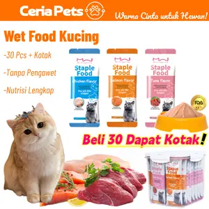 Makanan Basah Kucing 3 Rasa Tuna Salmon Ayam Bergizi Seimbang Halal Harga Murah Wet Food Kucing