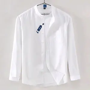 TREN'CO kemeja pria kemko kemeja polos kemko pria terbaru Putih  Panjang Slim Fit