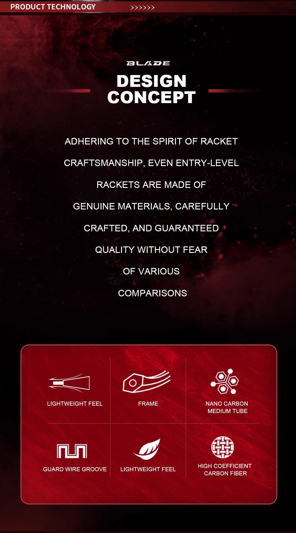 ORBITAL BLADE RAKET BADMINTON FULL CARBON MAX:35LBS 4U (82±2g) Tipe Menyerang Balance 295±3MM