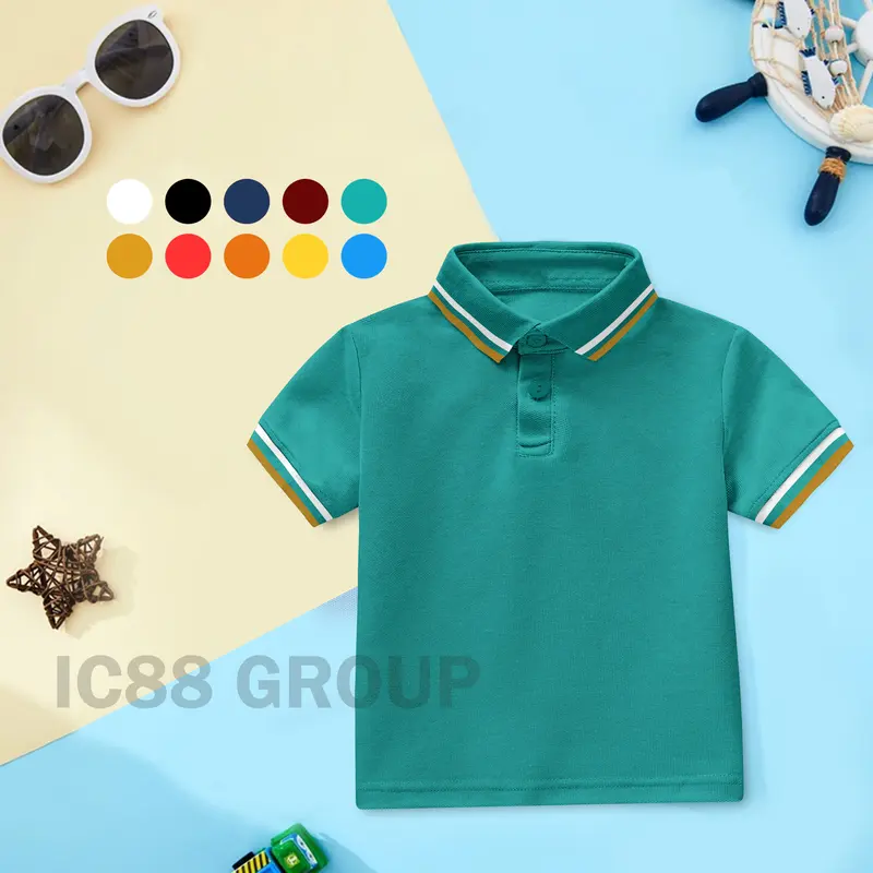 Baju Kaos Polo Anak Laki-Laki dan Perempuan Unisex Usia 2 - 10 Tahun 7