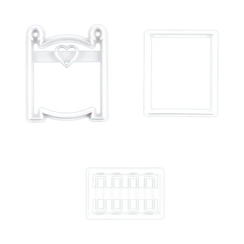 Dụng Cụ Cắt Bánh Quy Bằng Nhựa Hình Cũi 3D, Dụng Cụ Trang Trí Bánh Quy, Kẹo Sô Cô La, Thủ Công, 3 Gói 1