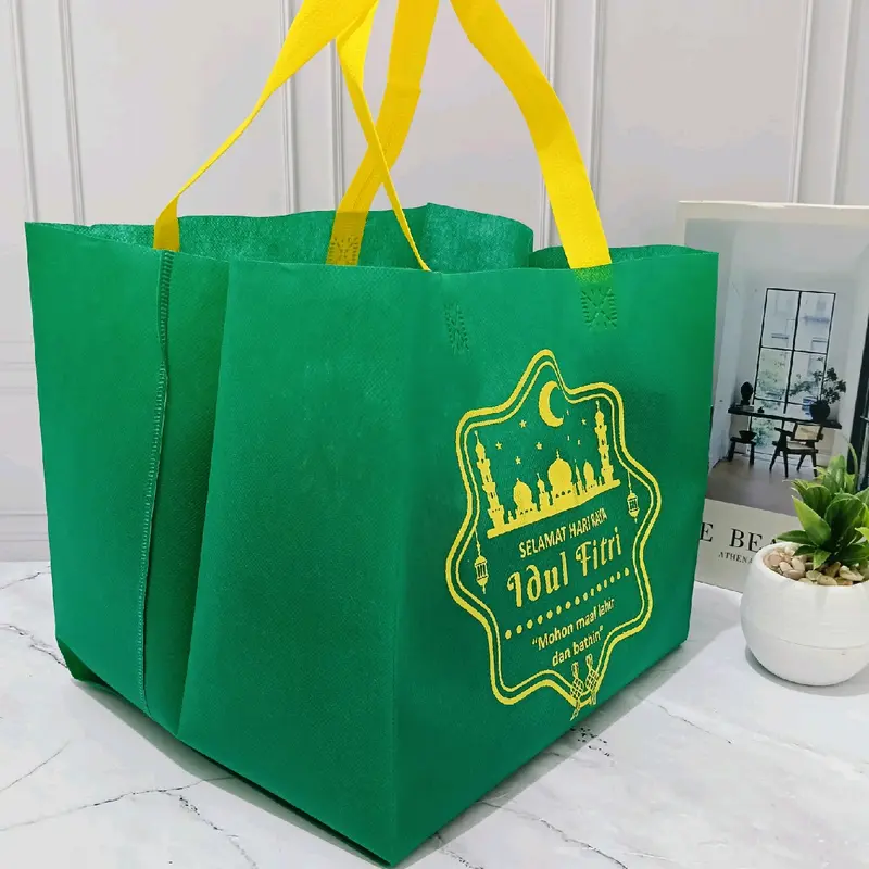(LUSINAN 12pcs) Goodie bag BOX IDUL FITRI 25x25x25/ tas spunbond LEBARAN box 1