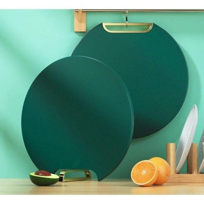 Talenan Bulat Anti Jamur & Anti Bakteri | Talenan Pegangan Putar Non-Slip untuk Dapur Kitchenware 1