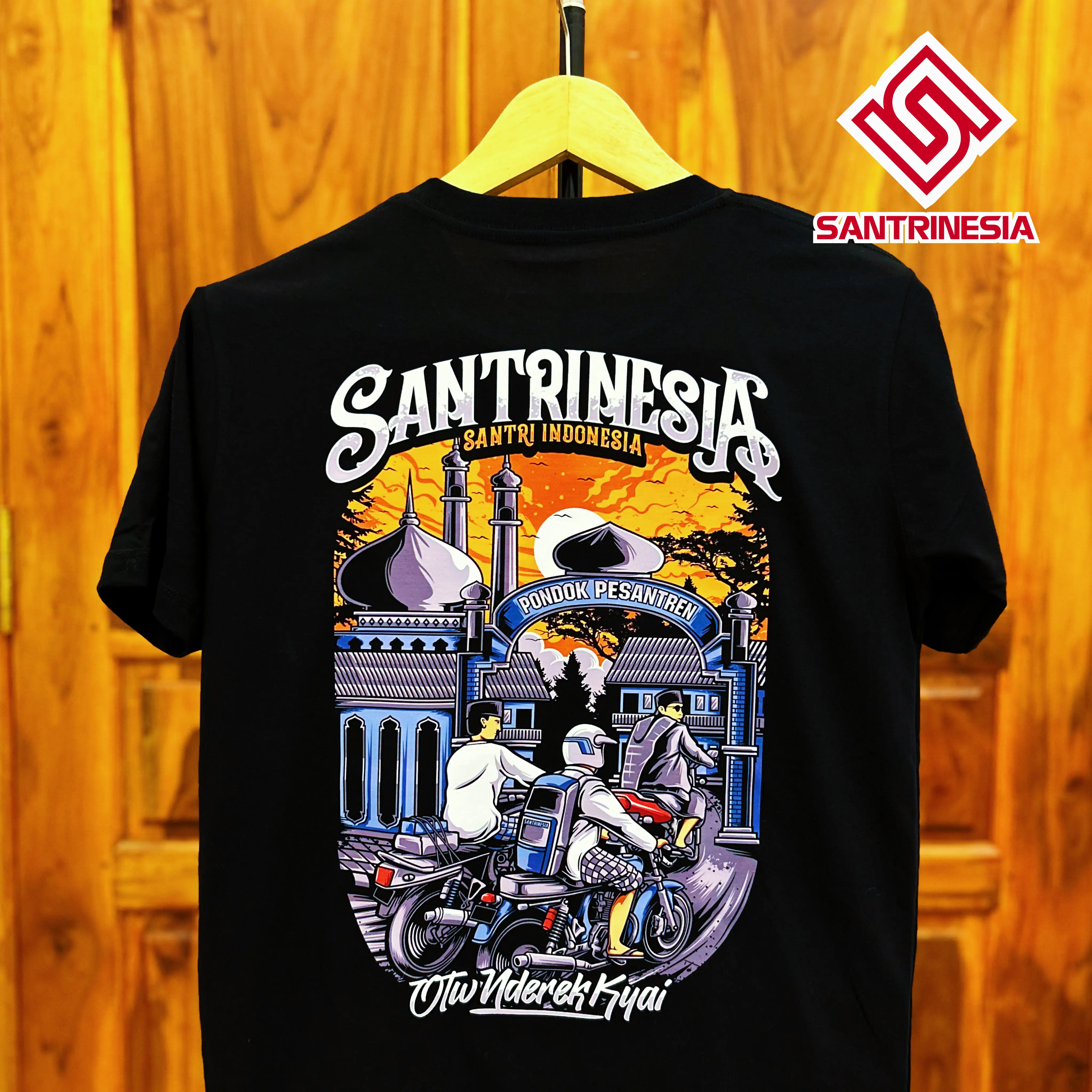 Kaos Santrinesia Baju Santri Keren Nyantri Salafy Kaos Gus Iqdam Santri Distro T-shirt Tshirt Mondok Katun Combed