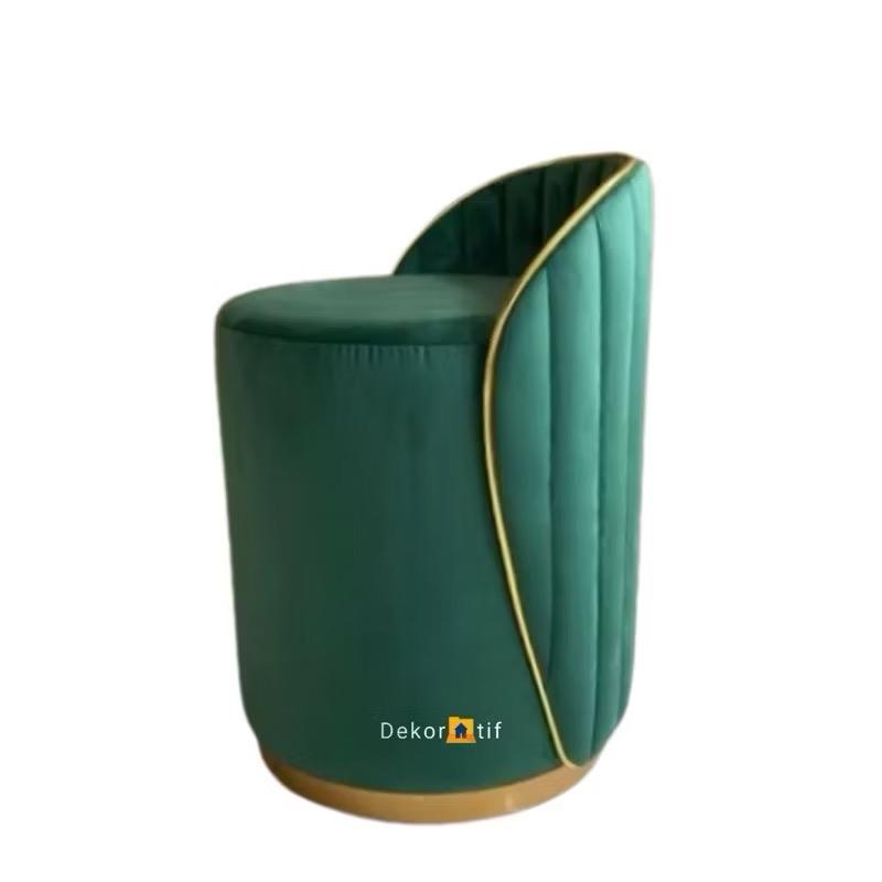 Davina- Stool bulat dengan senderan sofa murah Stool cantik puff aesthetic 6