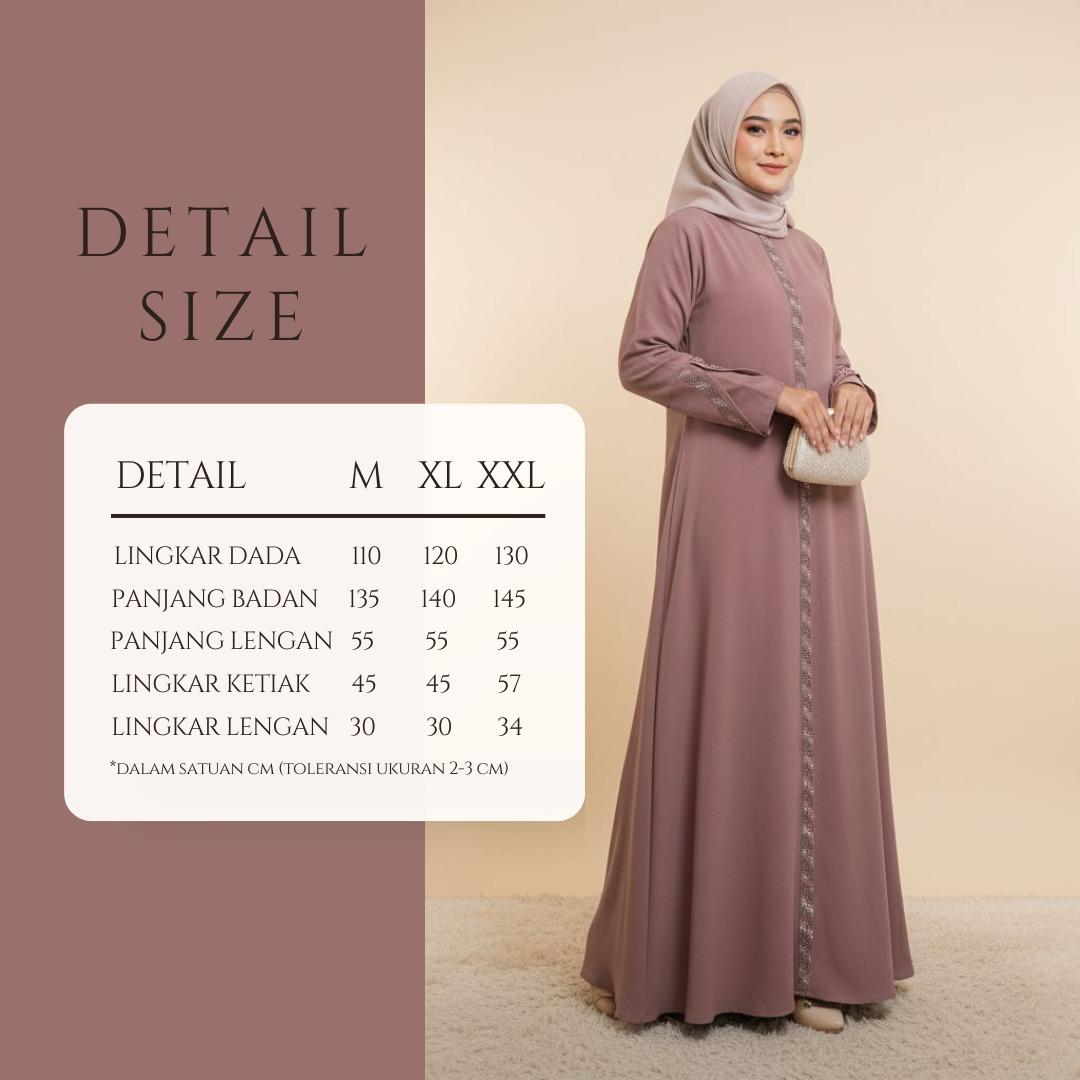Ameera Dress Gamis Bahan Sabrina Anti UV Dengan Payet Wanita Muslim Busui Friendly