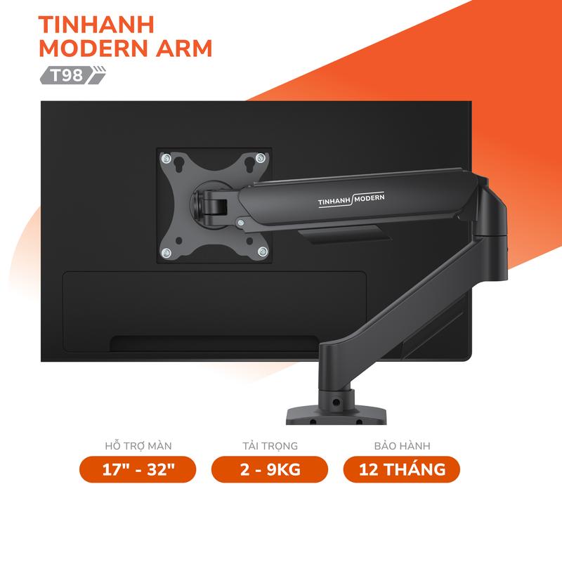  Arm màn hình máy tính TinhAnh Modern T98 và Giá treo màn hình NB F80 tải trọng 9kg xoay 360 độ 