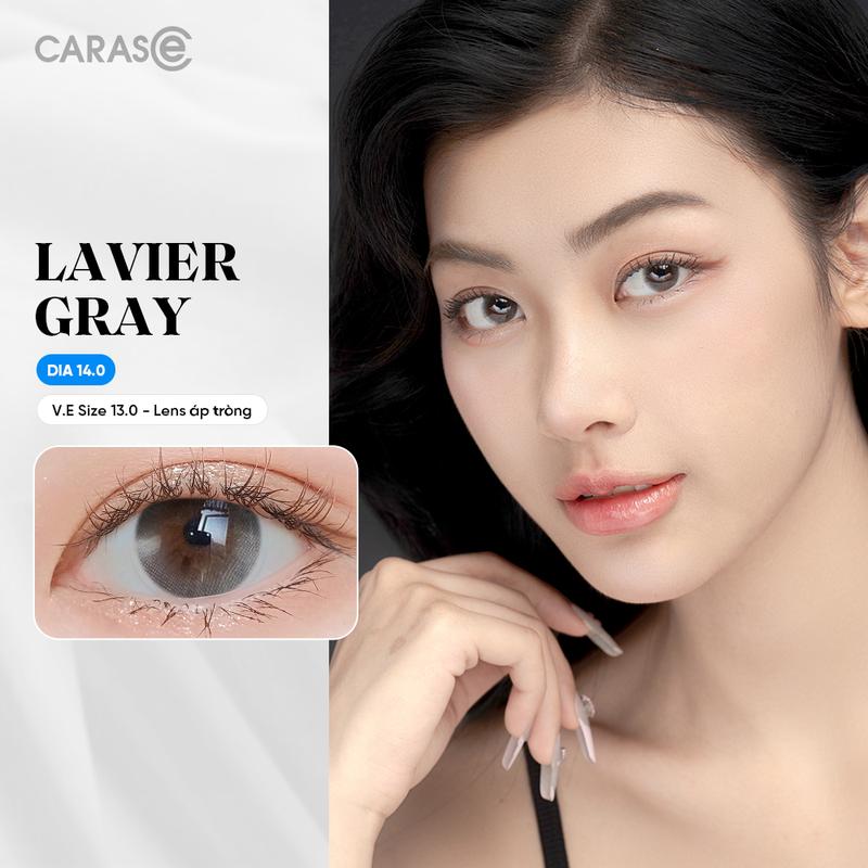 Kính áp tròng khoá ẩm 12H 1 Tháng CARASE, Lens cận màu xám LAVIER GRAY (1 chiếc) Nữ