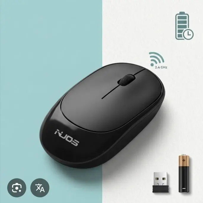 NUOS Mouse Wireless Bluetooth Original 100% Kompatibel Windows dengan Batre AAA Desain Modern dan Teknologi Tinggi - Computer