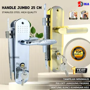 Kunci Pintu Rumah Besar 25 cm Harlock Bulat Kotak Handle SLOT anak kunci 3 biji / Handle pintu besar kunci pintu besar komplit Handle Kunci Pintu Set Minimalis - High Quality