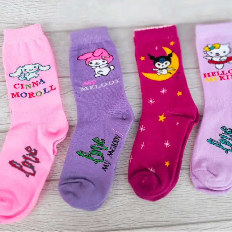 Kaos Kaki Anak Cewek Karakter Lucu Coromi Melody Cinnamorol Hello Kitty - Fashion (3 Pasang) 0