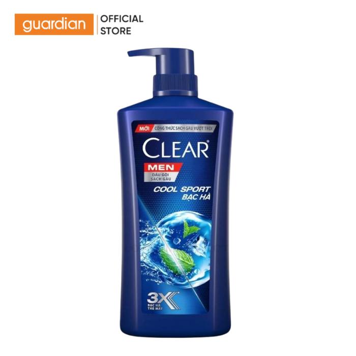 Dầu Gội Hỗ Trợ Sạch Gàu Cho Nam Clear Men Cool Sport Mát Lạnh Bạc Hà 630gr