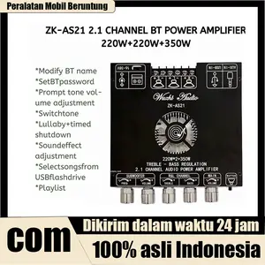 ZK-AS21 2.1 Channel TPA3255 Bluetooth Digital Power Amplifier Module Board High and Low Tone Subwoofer 220WX2+350W