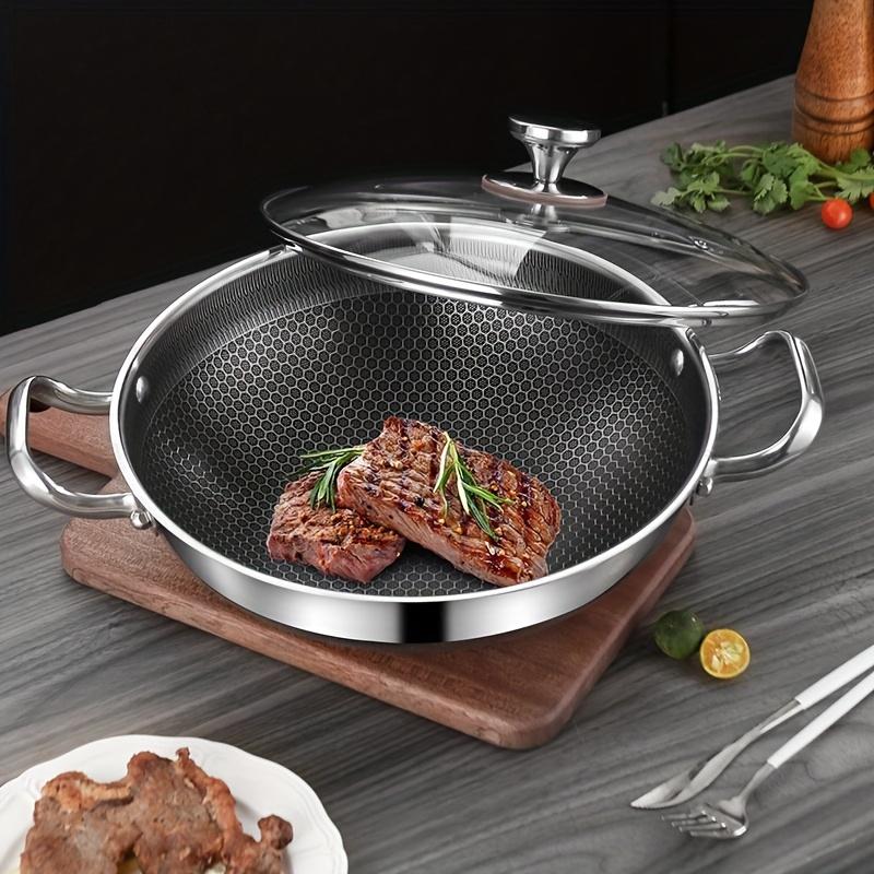 LAISONWARE ステンレススチール中華鍋 — 12.6インチ、ノンスティック
