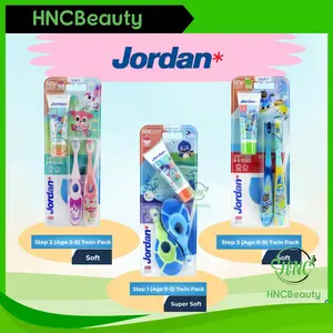 JORDAN Oral Care Baby Kids Twinpack Toothbrush Toothpaste / Sikat Gigi & Pasta Gigi Anak