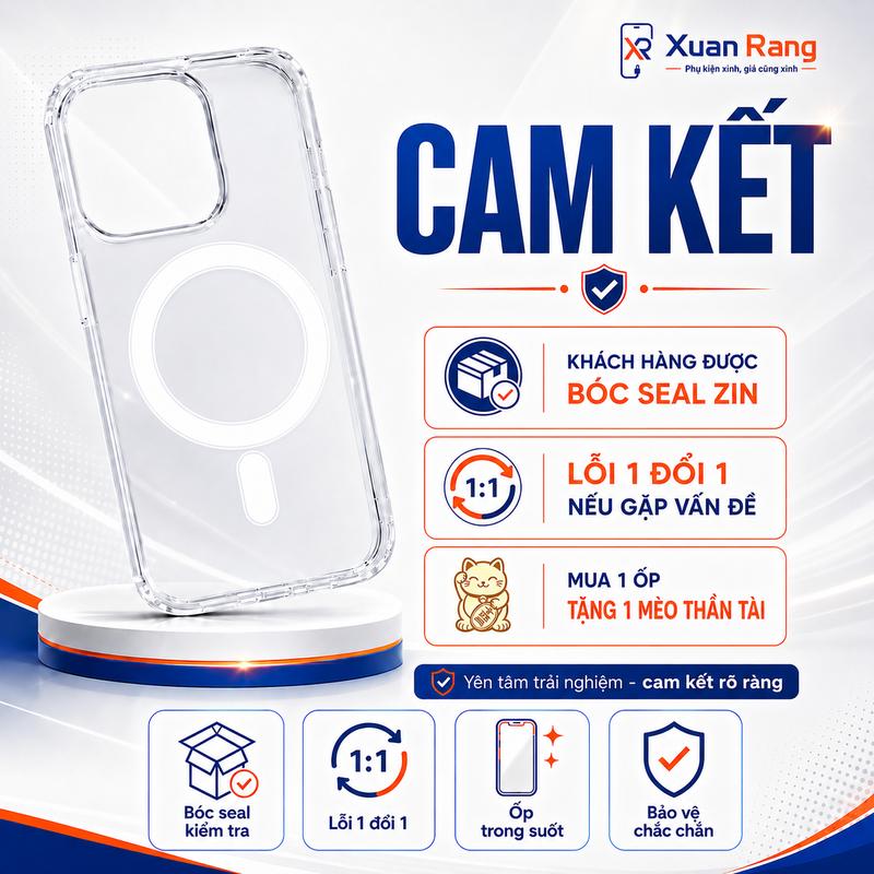 Ốp Trong Suốt Magsafe Từ Tính Chống Sốc | Nam Châm Từ Tính | Bảo Vệ Viền Và Ca