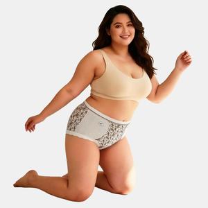 antibacterial wear New Style Soft and Beautiful Plus Size Women's Underwear 10A Color Cotton Jacquard High-Waist Curved Shaping Design for Comfort and Style