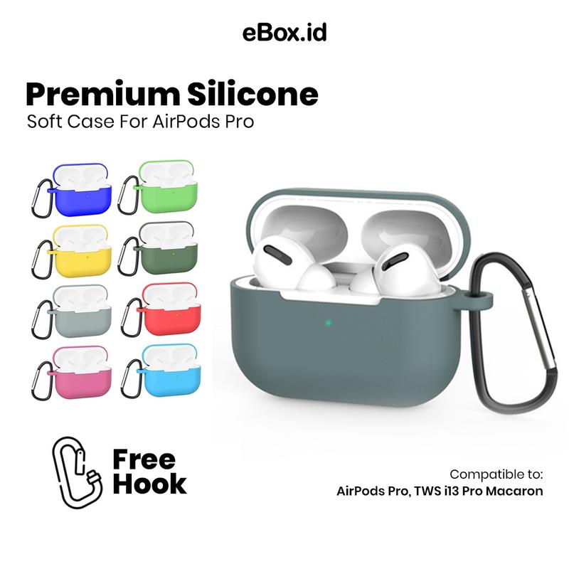 eBox Premium Silicone Casing Case Untuk Airpods Pro I13 Free Hook Protection Case 0
